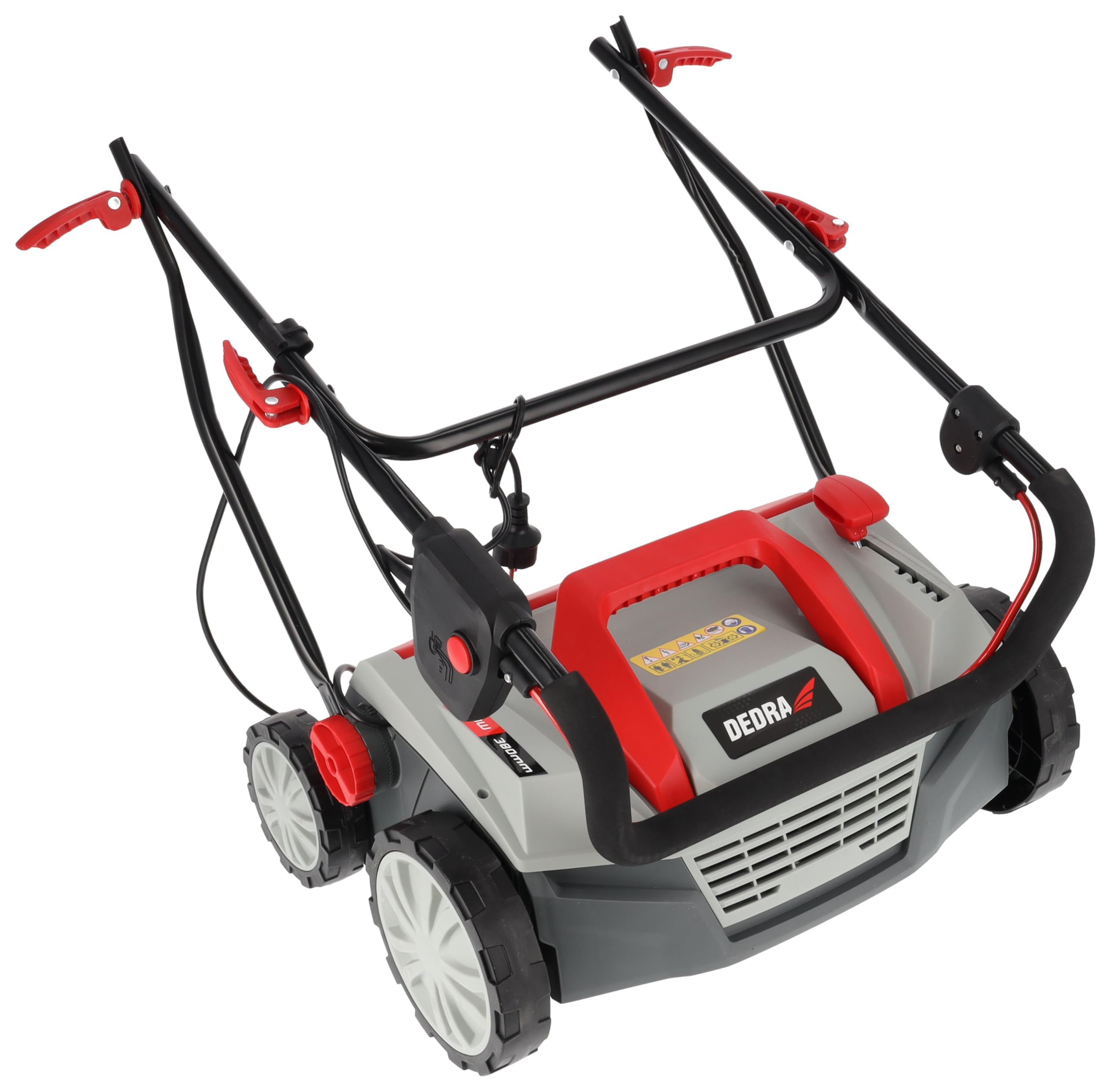 Garden Dedra Ded8706 - Ventilatore per prato, 1800 W, 3500 giri/min, larghezza di lavoro, 38 cm, basso livello di rumorosità, sacco da 45 l, peso 12,5 kg