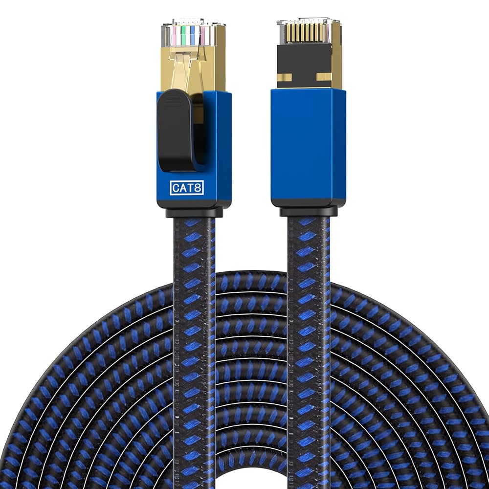 ☘️LANケーブル　CAT8 フラット　30m 爪折れ防止　超高速　黒　パソコン Amazon.co.jp: Senetem LANケーブル 30m CAT8 40Gbps/2000MHz