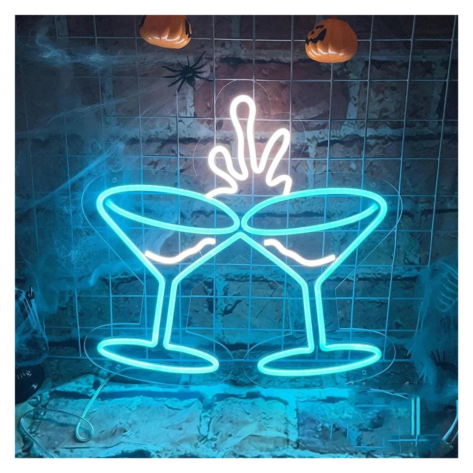LEMST Signs Lamp Cocktail Glasses Neon Sign Light Dimmable USB Powered for Drink Club Party Beer Bar Shop Art Restaurant Wall Decor 38cmx35cm