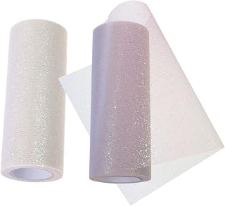 BELLIFFY 1roll Multi-Color Gradient Tulle Ribbon Yards Decorative Mesh Fabric for Crafts Party Decorations Hair Accessories and Floral Arrangements