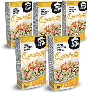 Forpro CarbControl 5er Packung High Protein Low Carb Pasta Quadretti - Gesund, Kohlenhydratarm, Langanhaltend sättigend, Vegan Nudeln