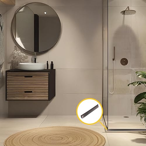 Miniatura 6 de Brixwell SDCD38BN Canal en U de 95 pulgadas de profundidad para panel de ducha de 38 pulgadas, acabado de níquel cepillado, material de aluminio, 34