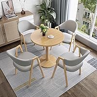 Vista 15 de YVYKFZD Mesa redonda de conferencias, juego de mesa y silla de oficina, sala de recepción, mesa de comedor simple para 4, mesa de negociación