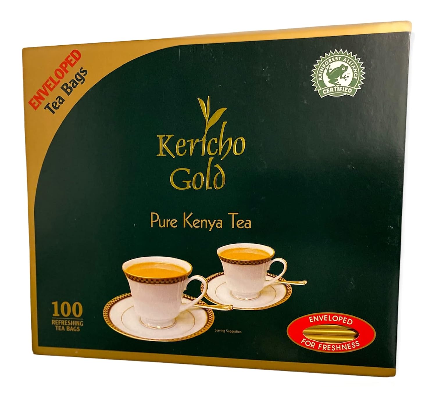 Finest Kenyan Kericho Gold Foil Enveloped Tea Bags (Kenya) - 200gms /100 tea bags