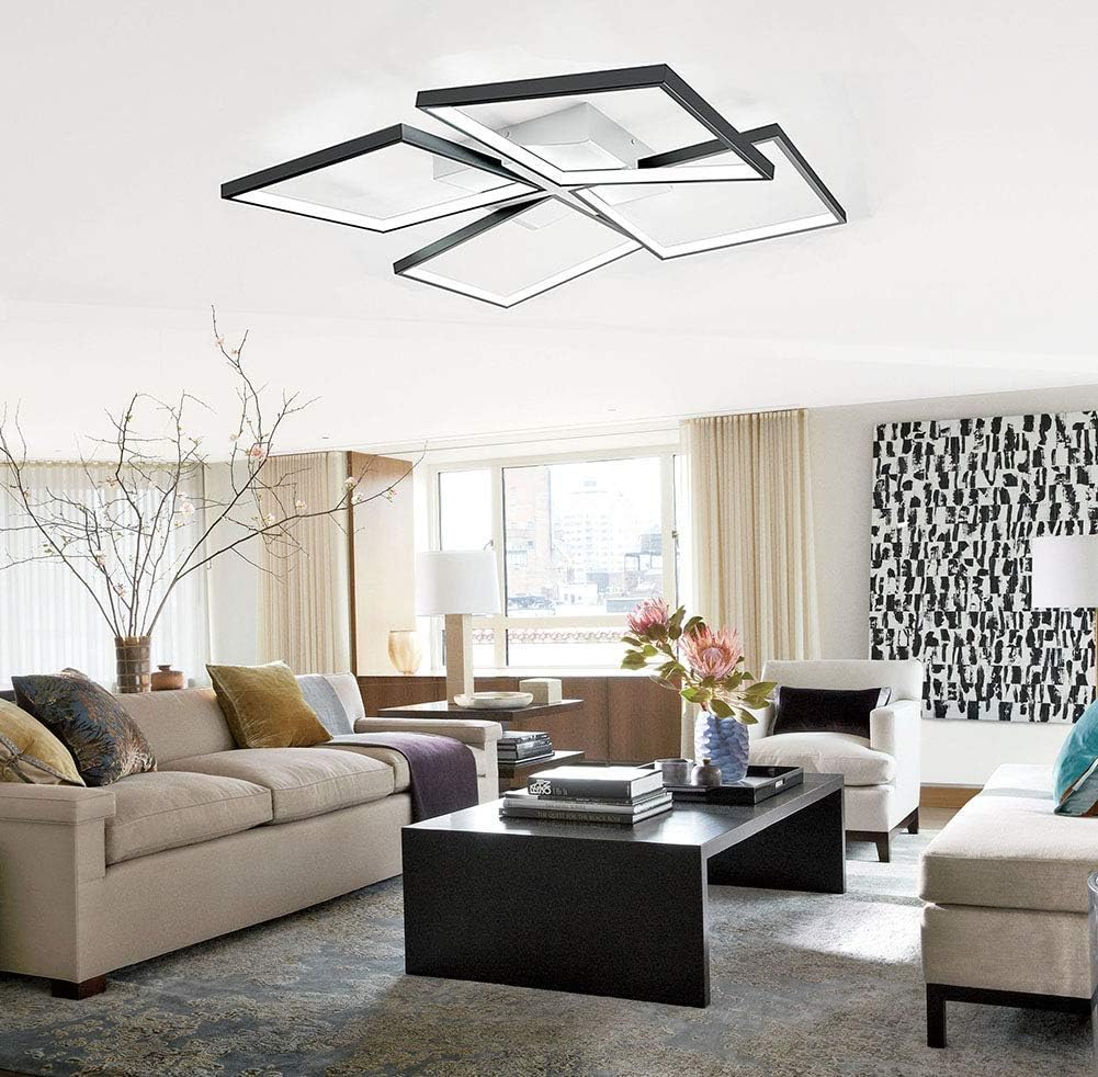Free Shipping Over $50 Qamra Dimmable Modern LED Ceiling Light, Geometric Style Flush Mount Ceiling Light Fixture, Industrial Lamp Light Fixture with Remote Control (Black, 26.4'') Amazing 🔥 Qamra Dimmable Modern LED Ceiling Light, Geometric Style Flush Mount Ceiling Light Fixture, Industrial Lamp Light Fixture with Remote Control (Black, 26.4'')