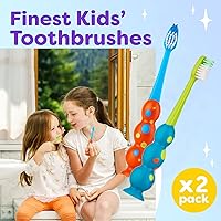 Vista 4 de Trueocity - Cepillo de dientes para niños, paquete de 2, con cerdas contorneadas suaves, cabezales de cepillo de tamaño para niños (3-10 años)