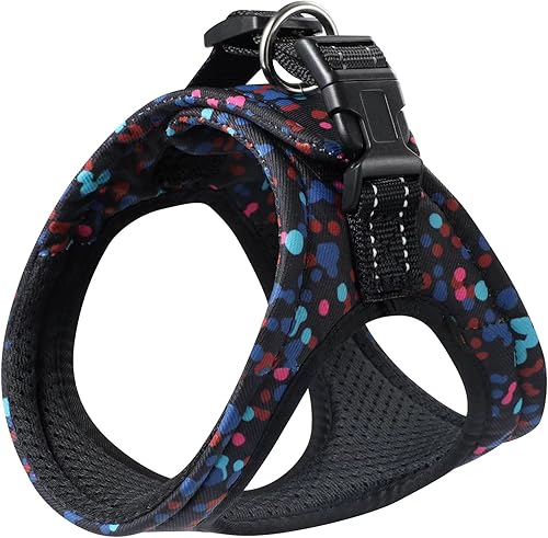 Miniatura 10 de Arnés de chaleco para perro, velcro ajustable sin tirones con almohadilla de esponja suave y asa reflectante, ganchos de correa de metal para perros