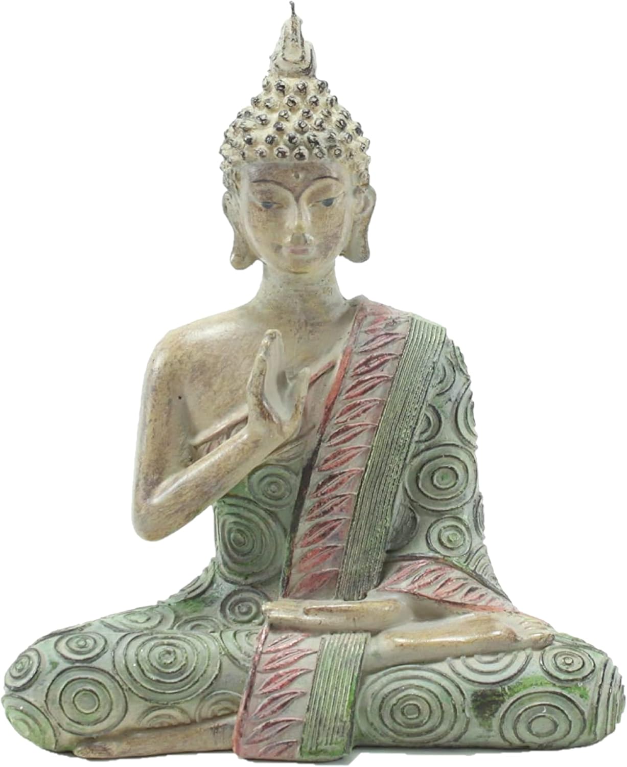 usamjtable Feng Shui 11" Silver and Black Thai Meditating Buddha Home Decor Statue (KT00138)