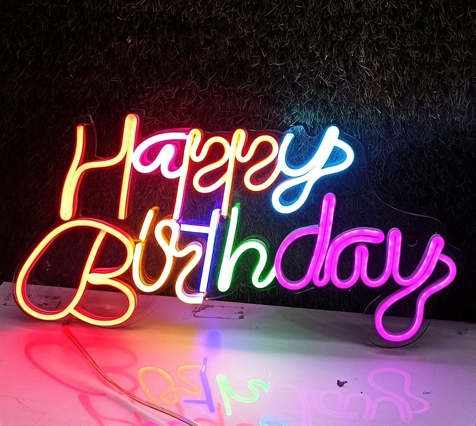 Shaivya Decorative Lights for Birthday Night,Neon Led Lights Multicolour Decorative Lights for Room Bar Pool Side Part Decorative Sign Wall House Bar Pub Hotel Beach Recreational |Happy Birthday