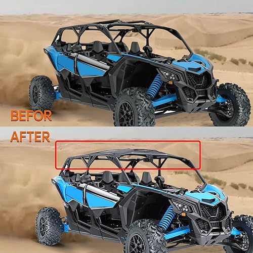 Miniatura 5 de X3 - Cubierta superior de techo duro combinada de 4 piezas compatible con Can Am Maverick X3 Max X DS RS MR Turbo RR 4 puertas 2017-2024 Accesorios