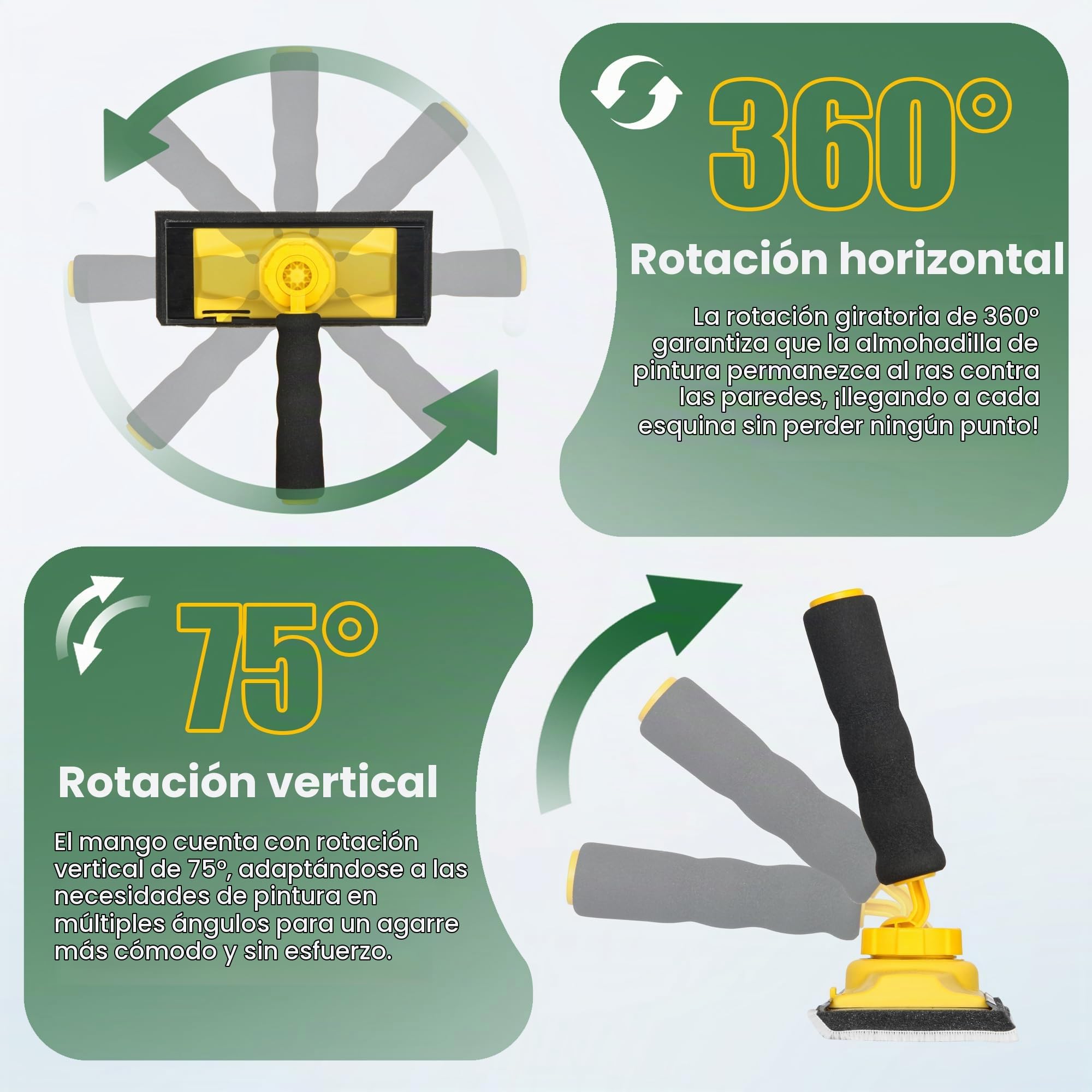 VOOMEY Almohadilla de pintura con 5 recambios de almohadillas de repuesto, almohadilla de techo para pintura de pared, cubiertas de madera, cobertizos y vallas, almohadilla de pintura grande para