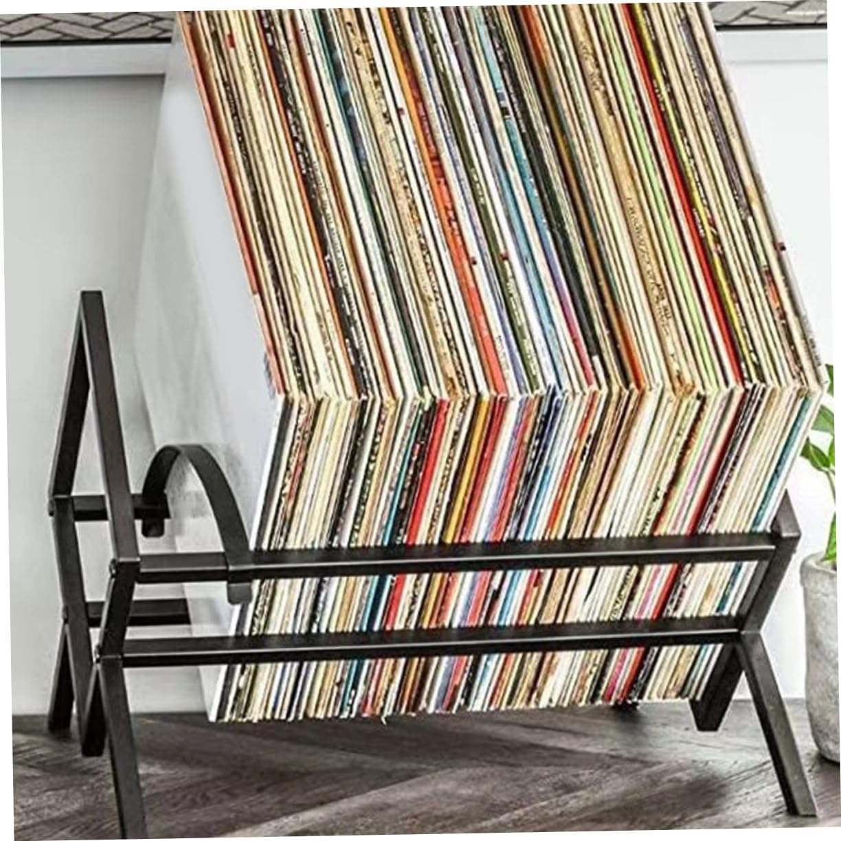 Mikinona Industrial Bookshelf Cd Rack Aluminum Magazine Rack Vintage Iron Book Holder
