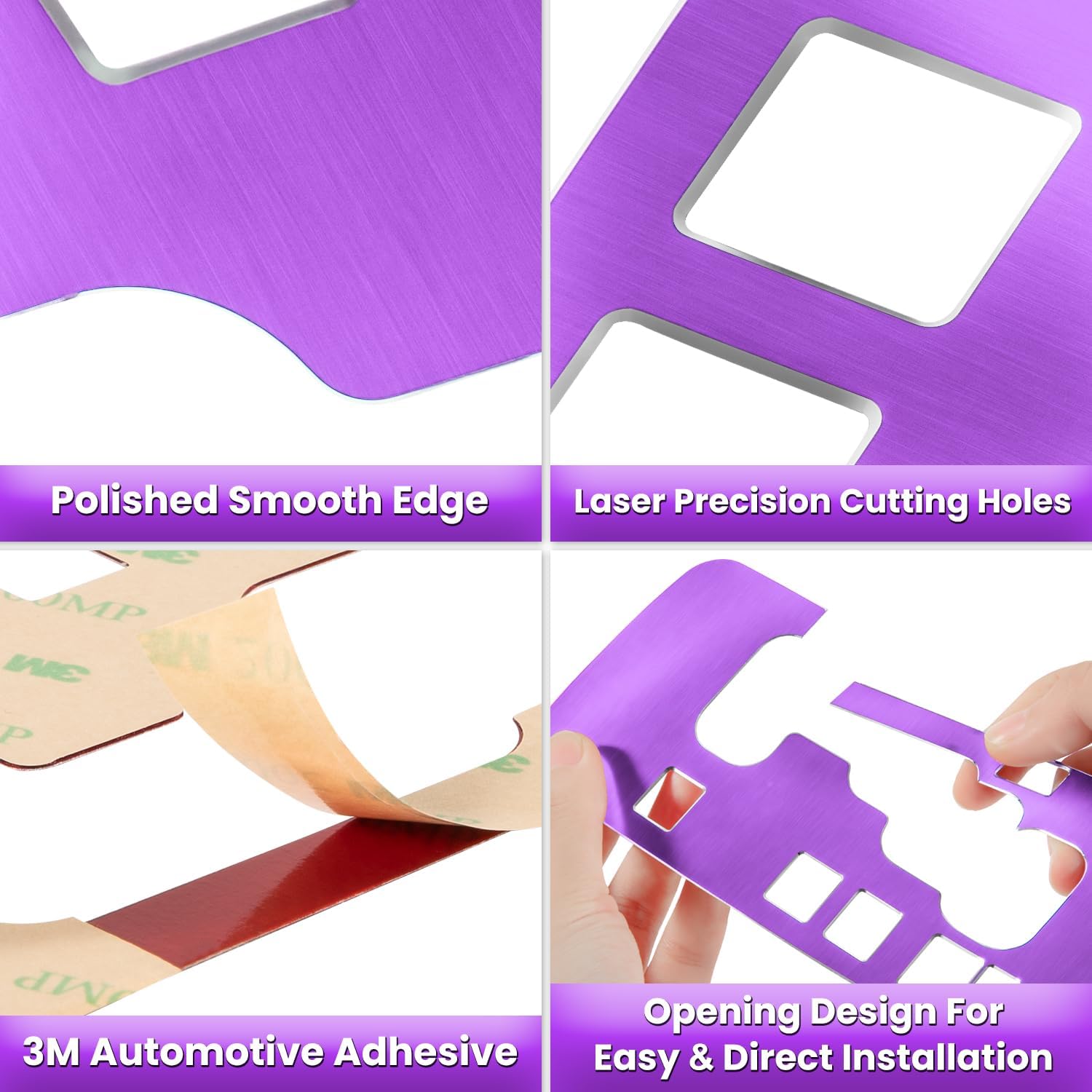 Trim Gear Frame Cover Gear Shift Box Cover for Jeep Wrangler 2012-2018 JK JKU Sport Sahara Freedom Rubicon Unlimited Gear Shift Panel Cover Trim Interior Decoration Accessories Aluminum (Purple) image 4