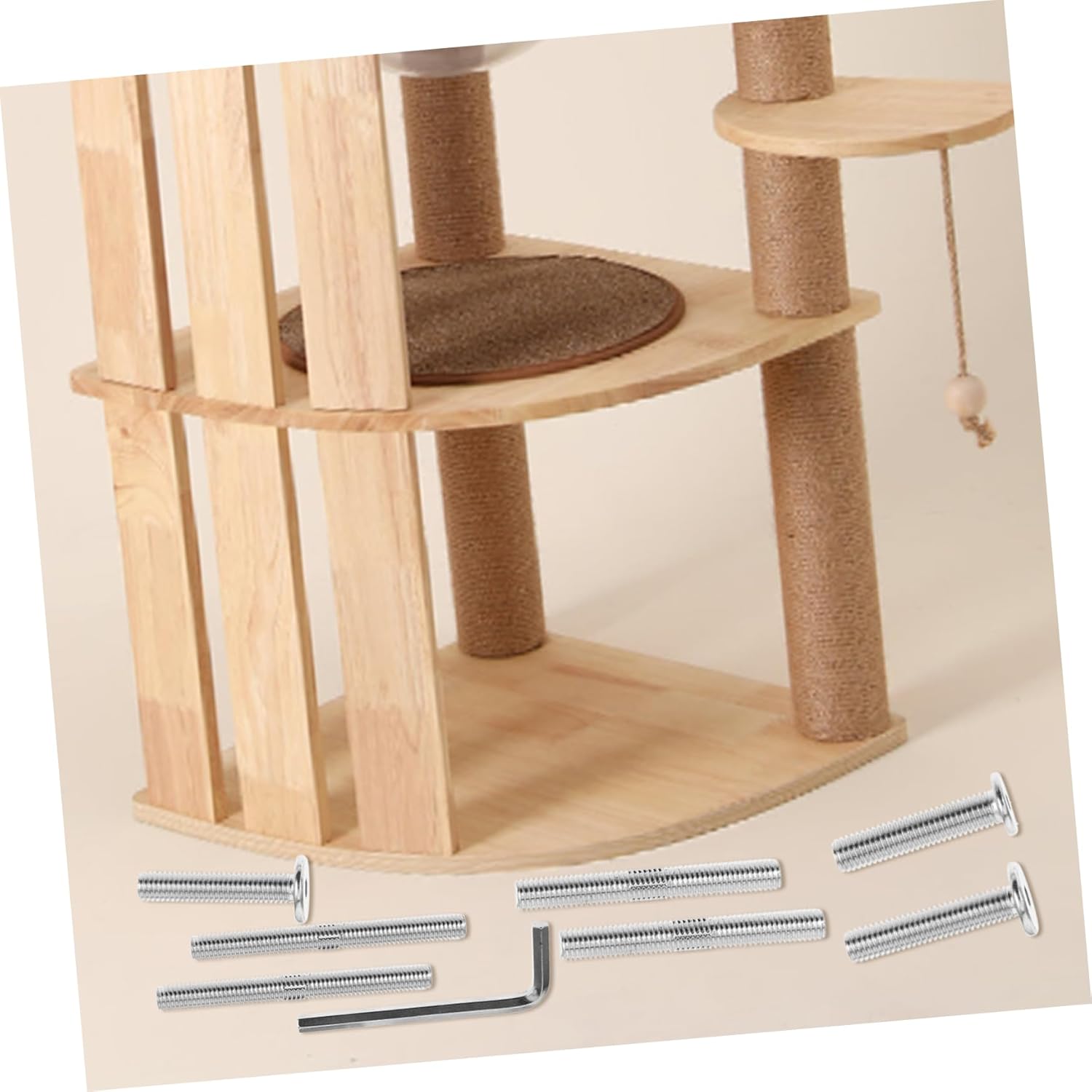 5sets Replacement Parts for Scratching Post Machine Screws Bolt Flat Head and Key