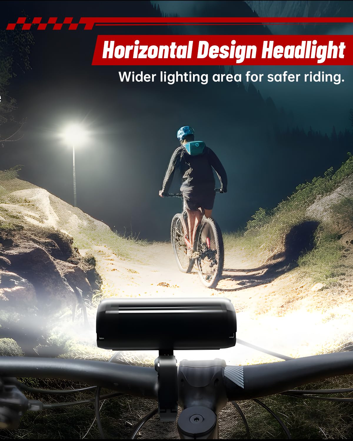 POSUGEAR Luci Bicicletta LED Accessori, Luce Bici Ricaricabili USB Anteriore e Posteriore, IPX5 Fanale Bici Torcia per MTB Corsa Monopattino Elettrico Ebike Adulto