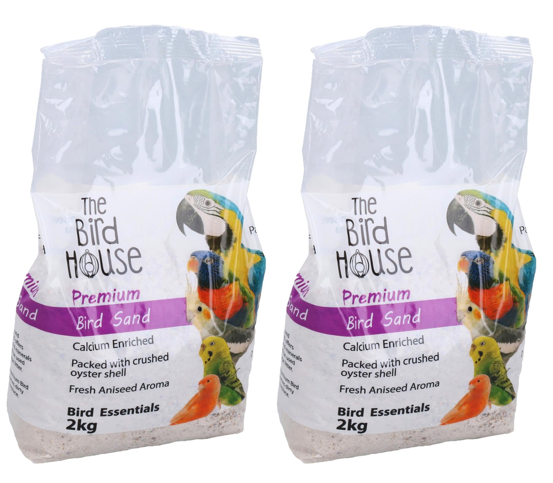 AB Tools 2PK 2kg Premium Parrot Bird Sand Calcium & Minerals Aid Digestion Cage Litter