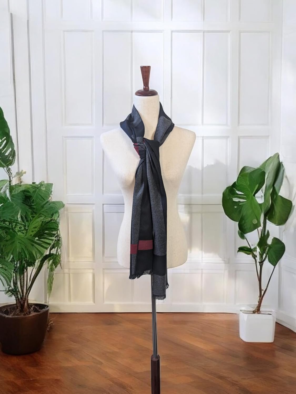 Lightweight Unisex Versatile and Stylish Cotton-blend Scarf (70.8in x 11.8 in) - Image 4