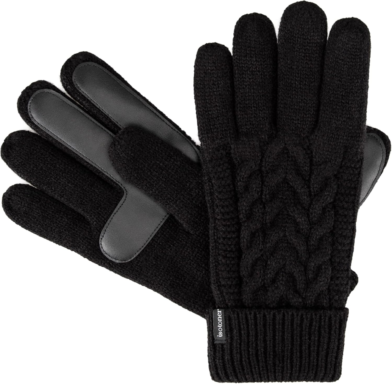 isotoner Women's Touchscreen Cable Knit Sherpasoft Gloves