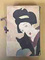 竹久夢二　木版画「小唄の女」大正5年発刊　絵入小唄集三味線草より　C　R4539 竹久夢二 木版画「小唄の女」大正5年発刊 絵入小唄集