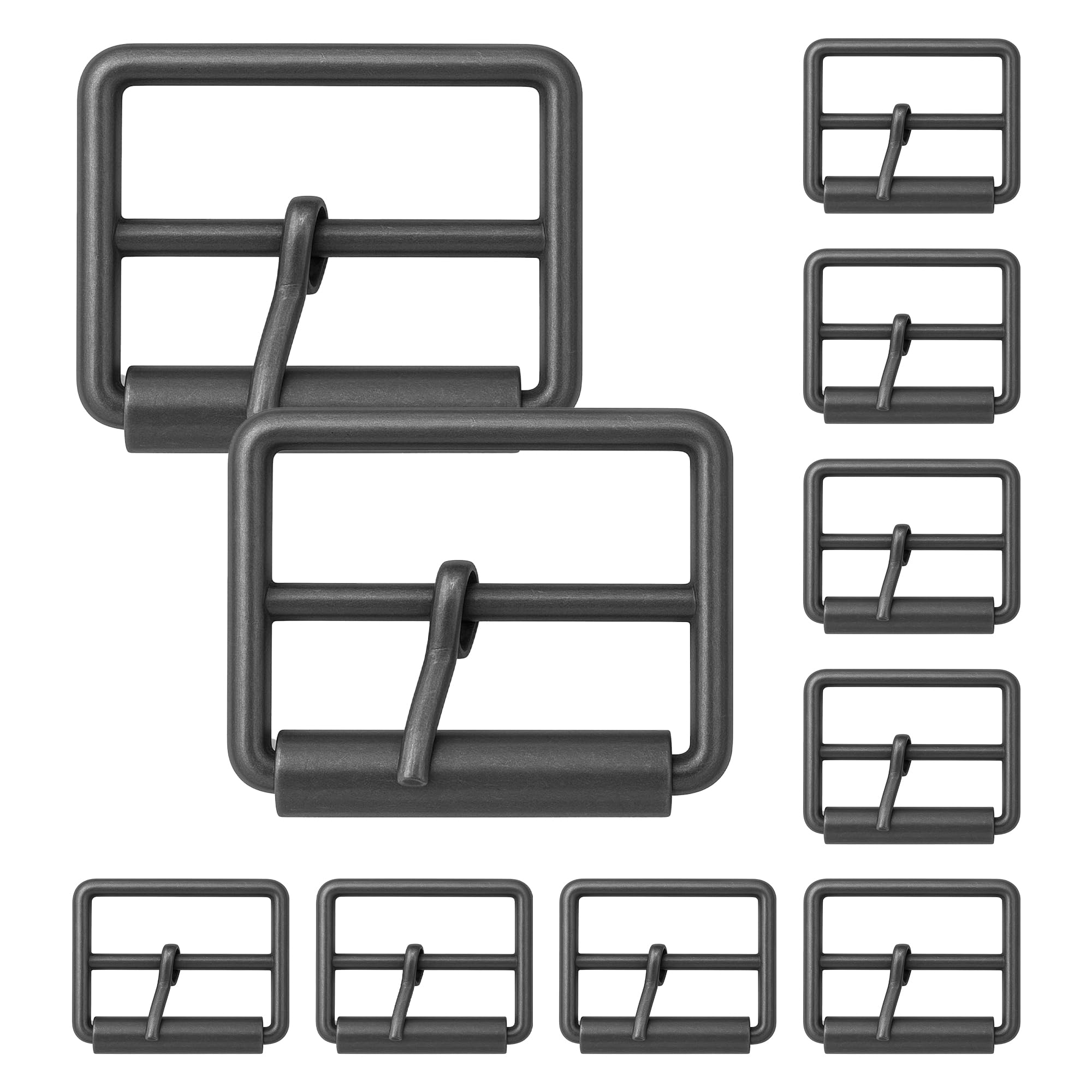 WedDecor Single Prong Metal Roller Buckle Multi-Purpose for Shoes, Belts, Handbags, Luggage Bags, Clothing, Hand DIY Accessories, Webbing, Footwear, and Leather Crafts, Gunmetal, 35mm, 20pcs