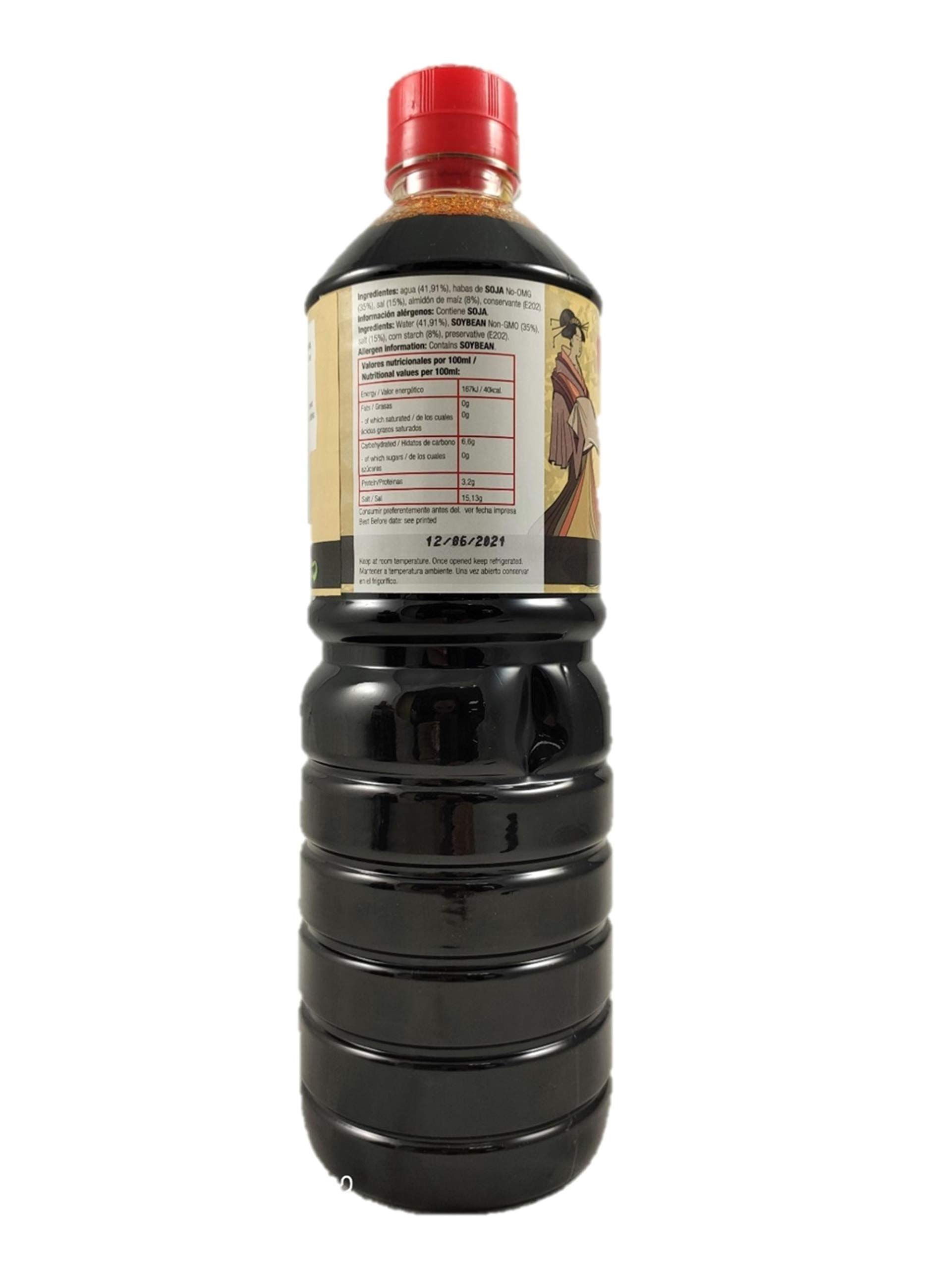 TIGER KHAN Salsa de Soja Sin Gluten 1L 12 unidades