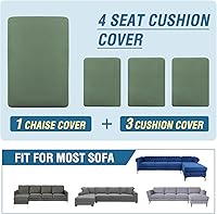 Vista 372 de H.VERSAILTEX 2025 New Sectional Couch Covers 8 Pieces Stretch Sofa Covers for Sectional Sofa Set Separate L Shaped Couch Cover for Both Left/Right