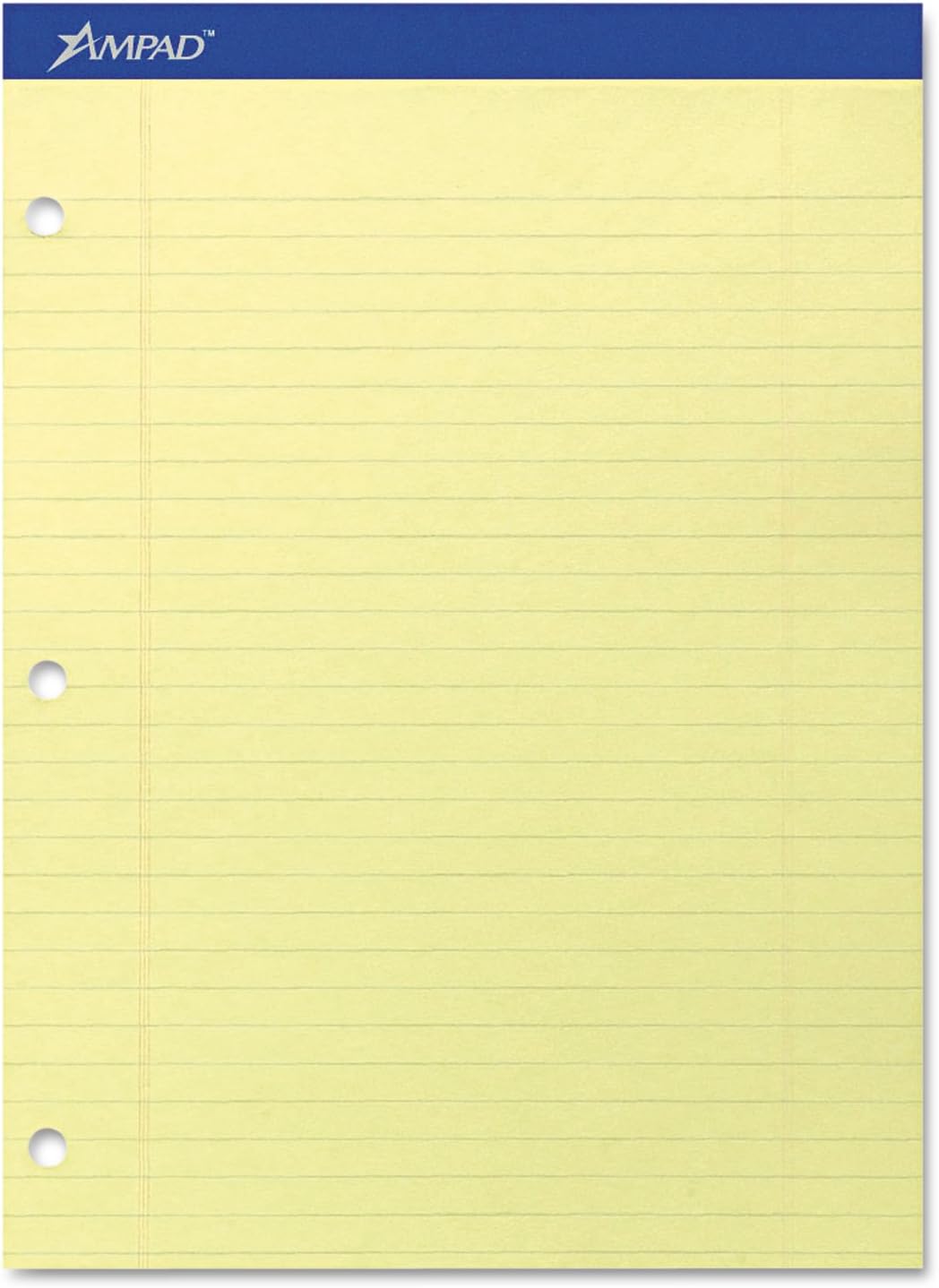 Ampad 20243 Dble Sheet Pad, Legal Rule,3-Hole,100 Sht,8-1/2-Inch x11-3/4-Inch,CY