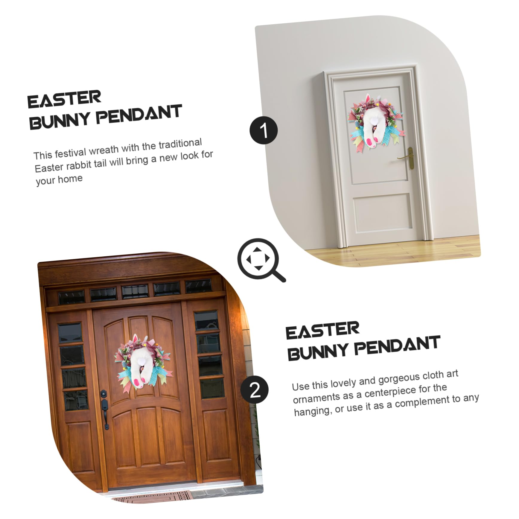 jojofuny 1pezzi Ghirlanda Coda Di Coniglio Per Pasqua Decorativa Da Appendere Alla Porta o Finestra Artificiale Per Casa e Giardino