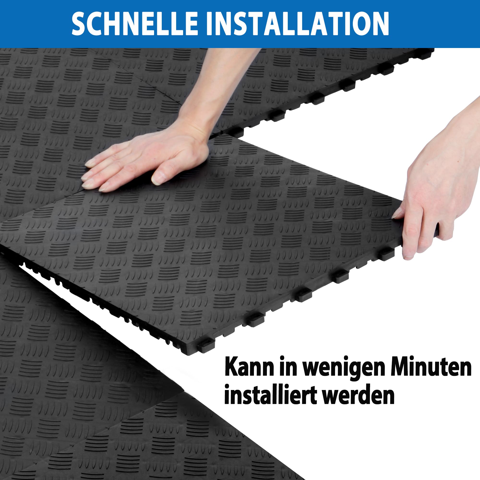 bimiti 20 Stück 40x40cm PVC Garagenboden, Garagenboden Fliesen aus Gummi, Garagenboden Schutzmatte rutschfeste, Bodenmatte für Garage (20pcs)