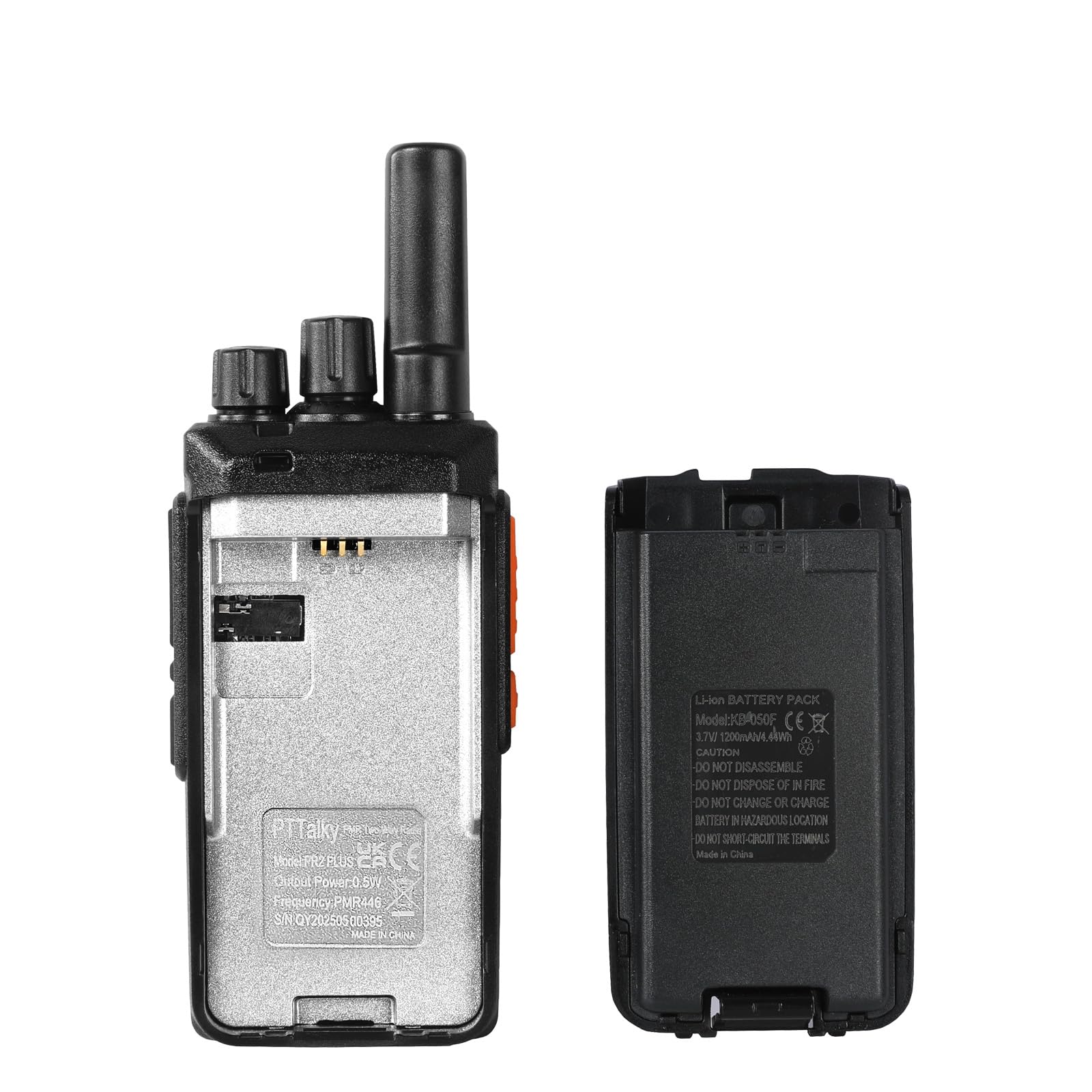 PTTalky PR2 Plus Talkie Walkie avec écran Professionnel avec Chargeur à 4 | Longue Portée Walkie Talkie pour hôtels Restaurants Sécurité 4 Pièces