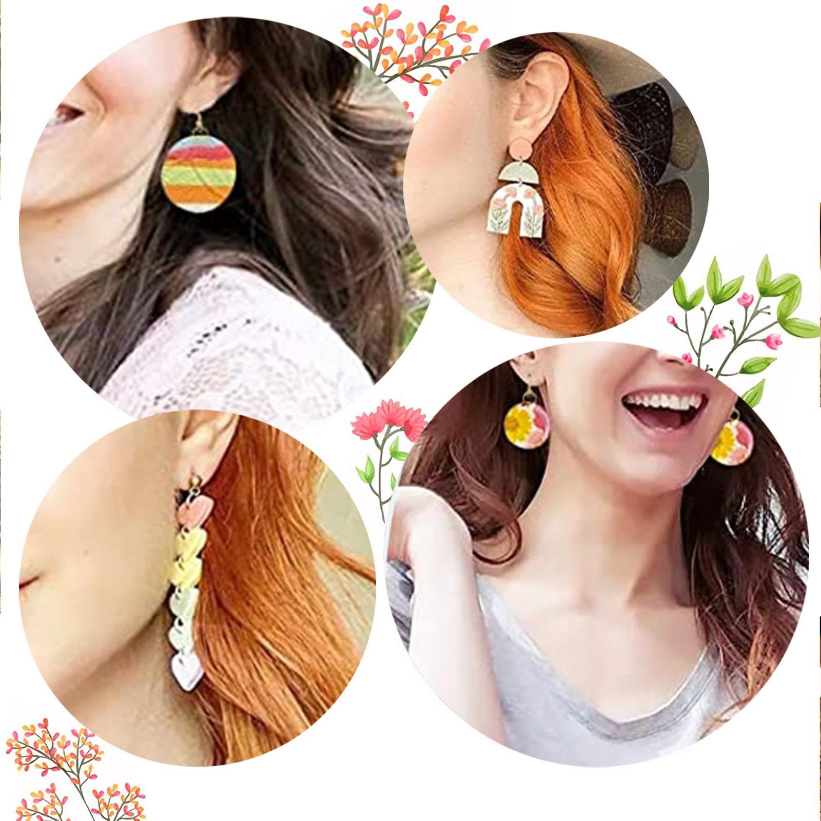 Adoorniequea 5 Set 124 Stück Cutter für Polymer Clay Ohrringe Geometrisch für Polymer Clay Ohrring Orange Orange 124 Stück