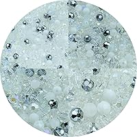 Vista 17 de 550 cuentas redondas de cristal de 0.118, 0.115, 0.236, 0.315 y 0.315 pulgadas, cuentas espaciadoras redondas facetadas para hacer joyas, pulseras