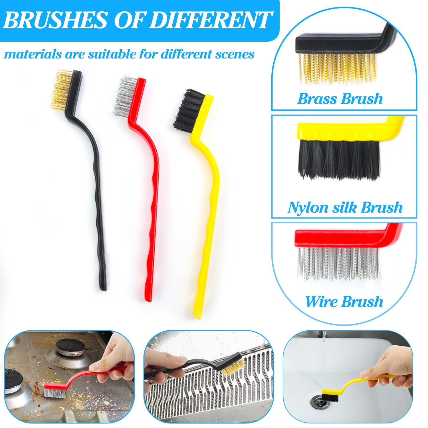 Lot De 15 Brosses De Nettoyage Pour Suceur Plat, Poils Durs