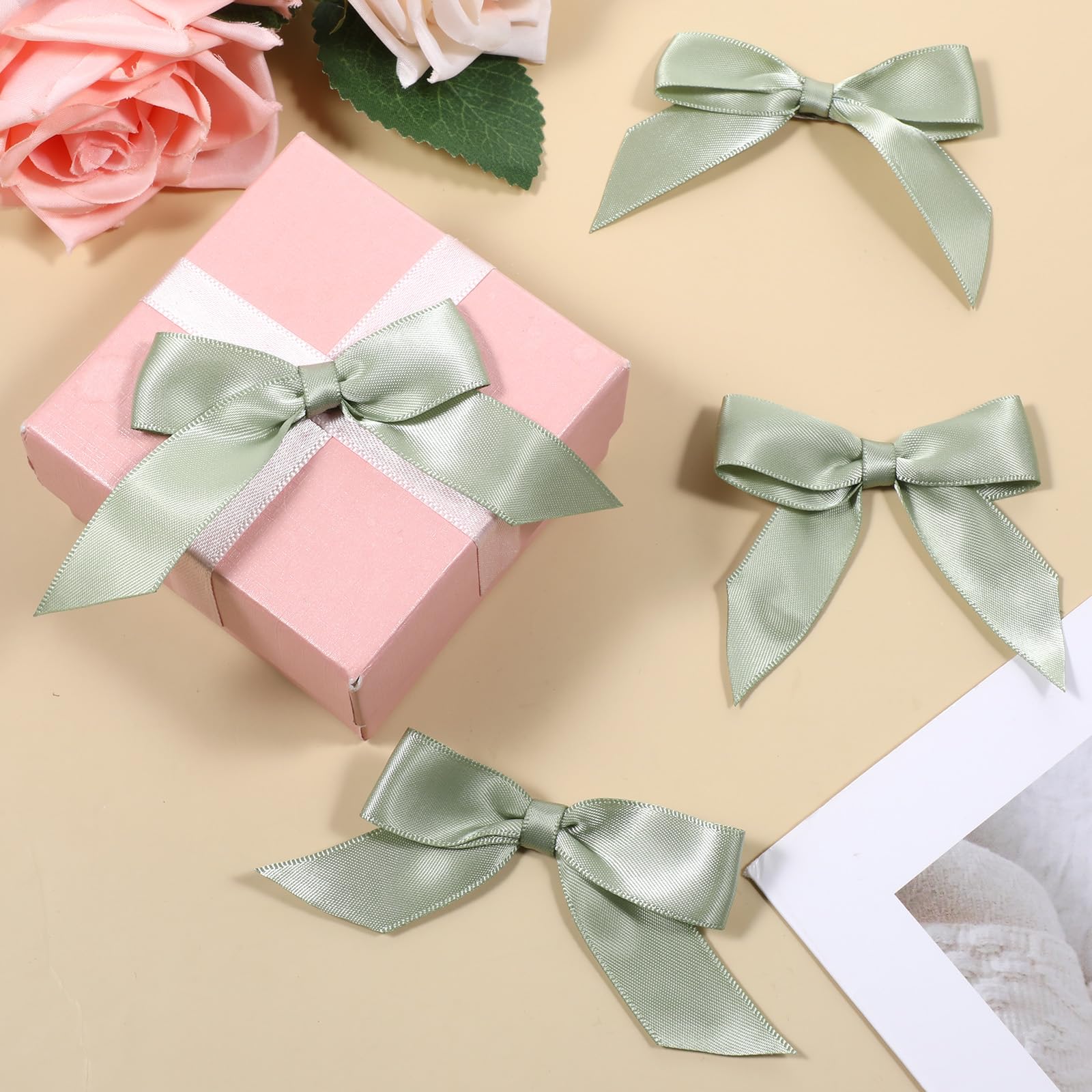 NUOBESTY 30 Pièces Lot De Nœuds Satin Doré Autocollants