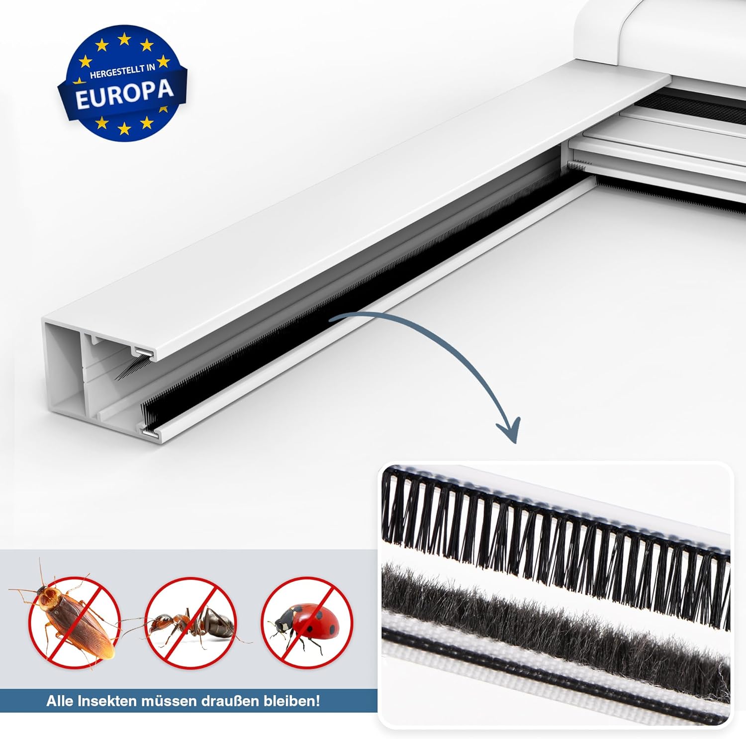 Fly Screen Insect Screen Roller Blind for Windows, Fly Screen Roller Blind Insect Protection with Aluminium Frame, Robust Fibreglass Fabric, Dark Brown, W 112 x H 130 cm