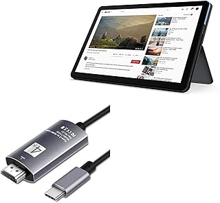 BoxWave Cable Compatible with Lenovo IdeaPad Duet Chromebook (10.1 in - ZA6F) - SmartDisplay Cable - USB Type-C to HDMI (6 ft), USB C/HDMI Cable - Jet Black