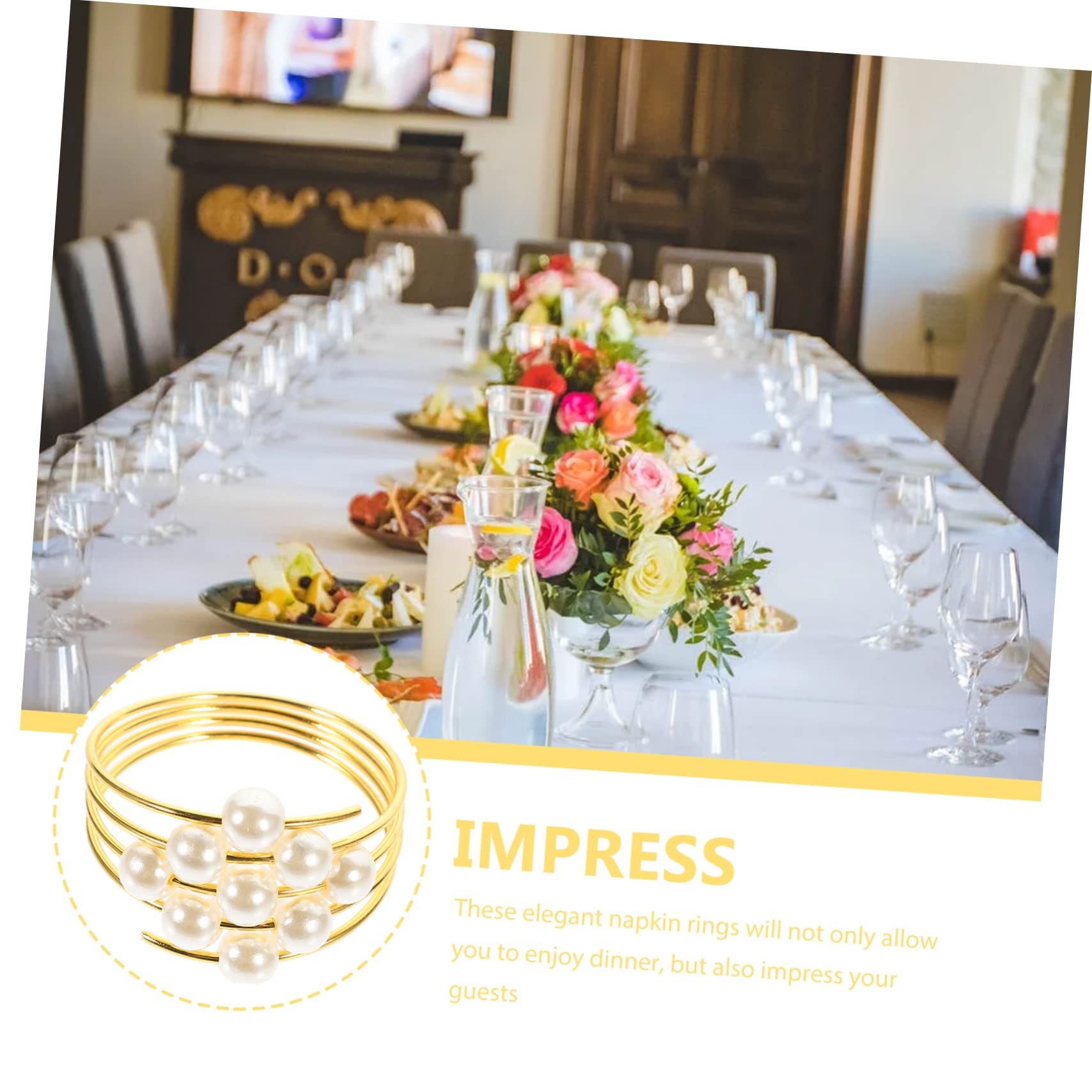 TOPBATHY 24piezas Anillas De Servilleta De Perlas Elegantes y para Decoración De Mesa Bodas Anillos De Servilleta para y