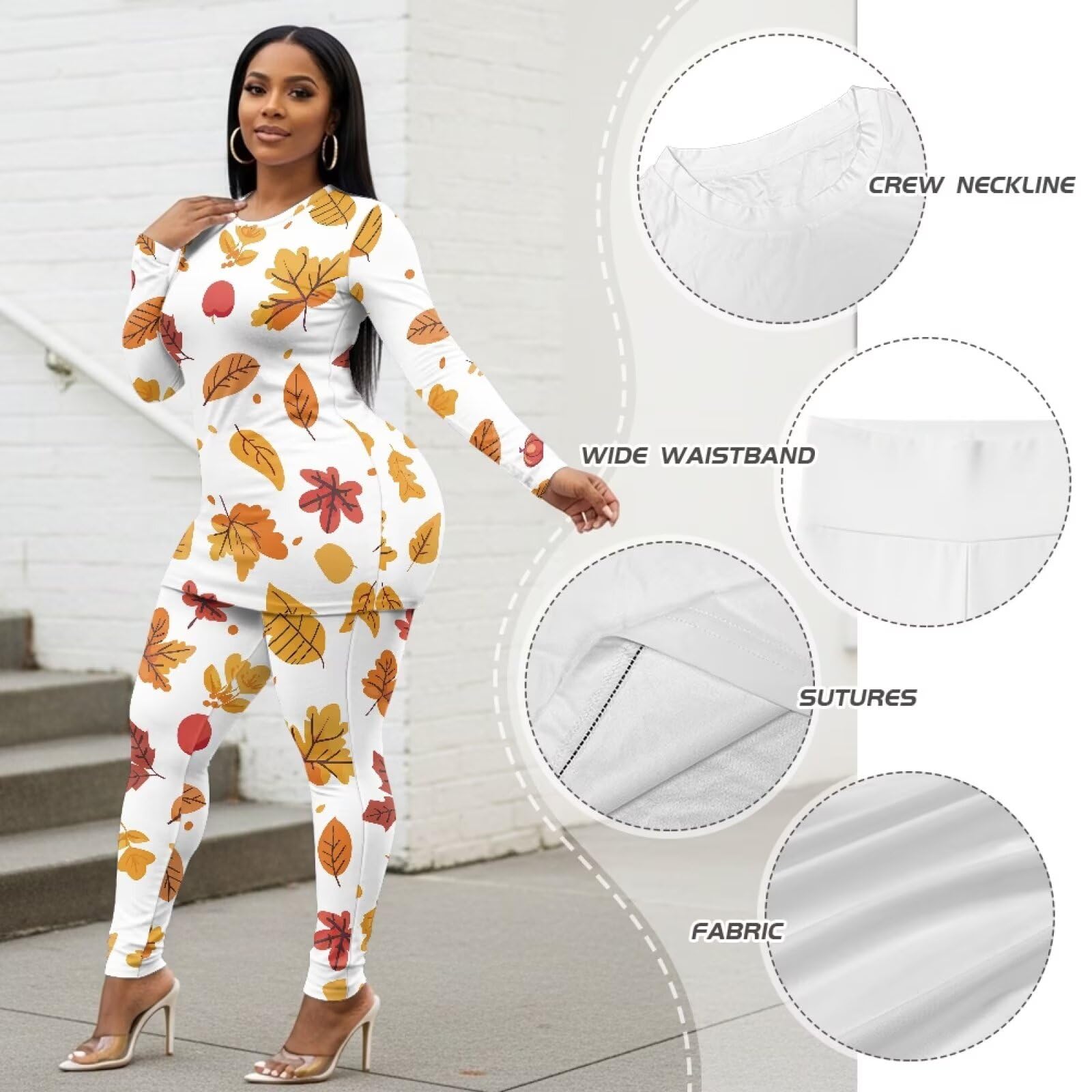 Abiti da palestra per le donne Set di allenamento del Ringraziamento a maniche lunghe con scollo rotondo abiti da yoga per le donne traspirante leggings ad asciugatura rapida controllo della
