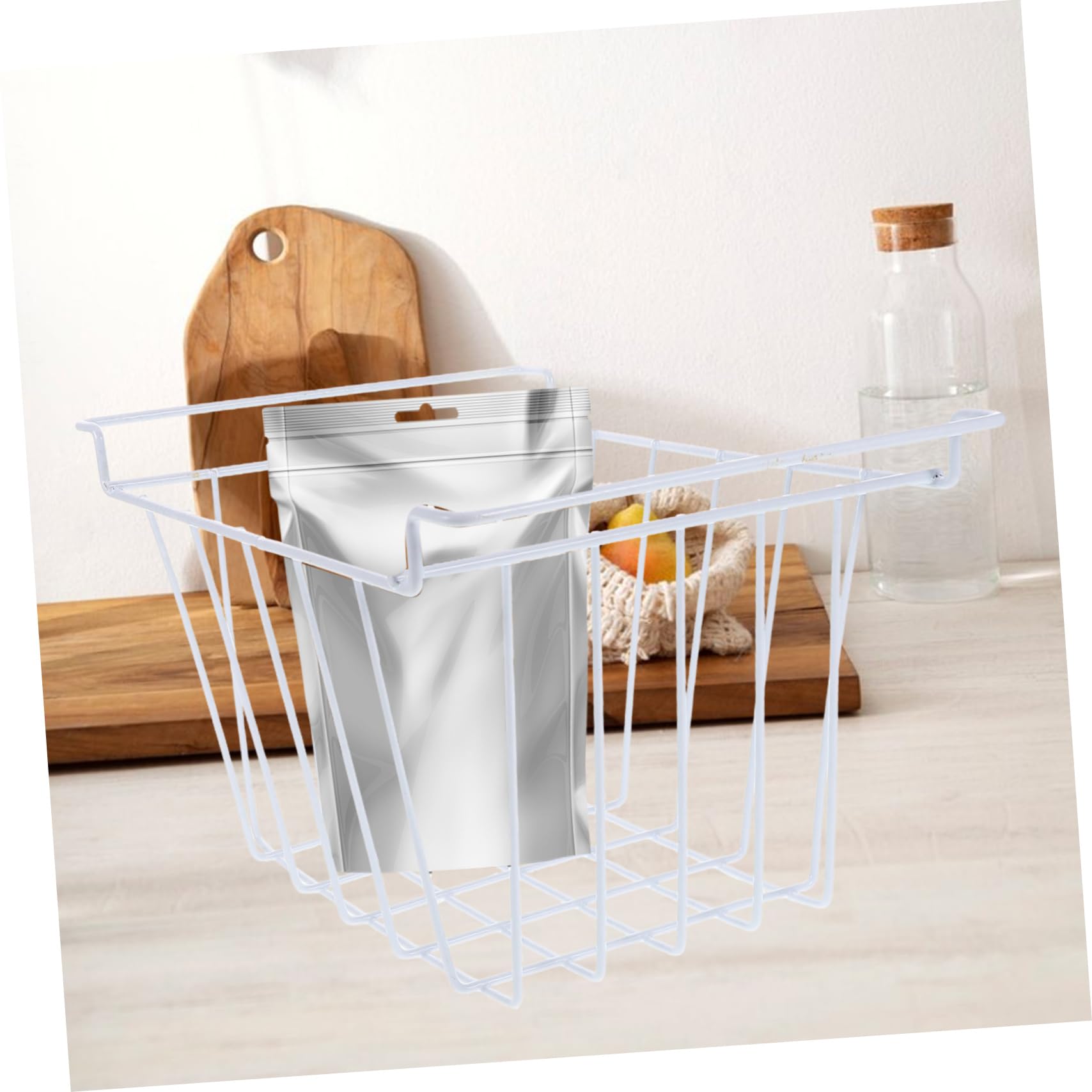 Cesta de Capacidad Blanco, Diseño Gran Ahorrador de Espacio Alambre Hierro Fácil de Limpiar para Congelador y Refrigerador