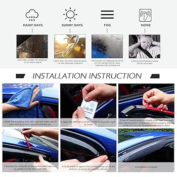 Amazon | IKON MOTORSPORTS ウィンドウバイザー ディフレクター