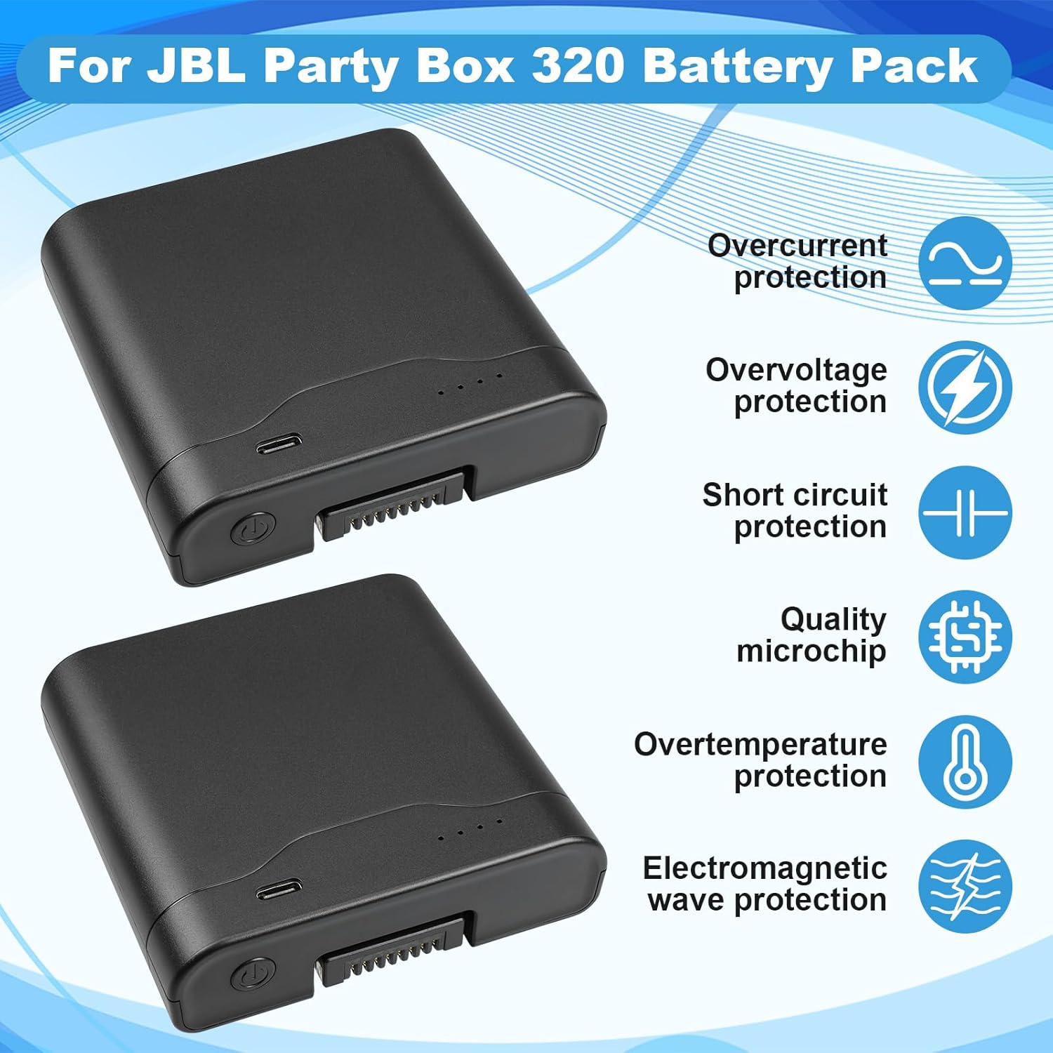 2Pack for JBL 320 Battery Pack Replacement: Partybox 320 Battery for JBL Battery 400 Party Box Stage 320 Xtreme 4 Lithium Batteries - Image 6