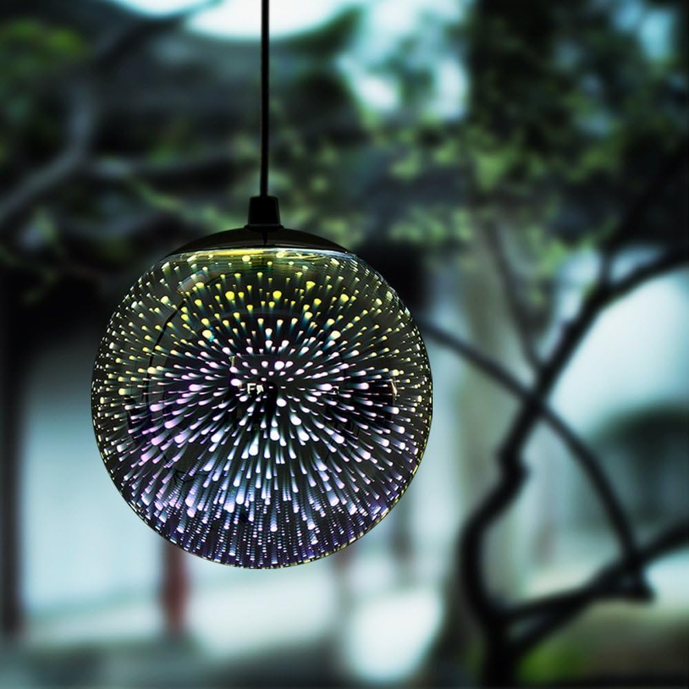 TAKEME Hanging Solar Lights Outdoor Garden, Decor Lights,Gazing Ball Pendant LED 3D Firework Waterproof Lights