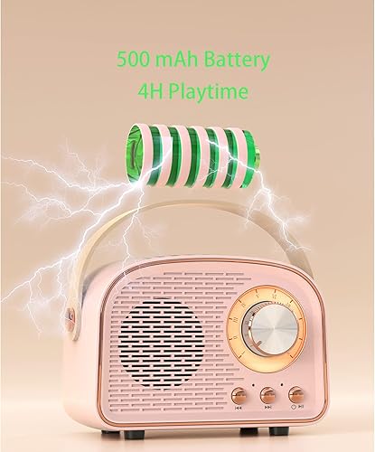 Miniatura 4 de Altavoz Bluetooth retro, altavoz inalámbrico vintage, altavoces Bluetooth portátiles inalámbricos para exteriores, compatible con emparejamiento