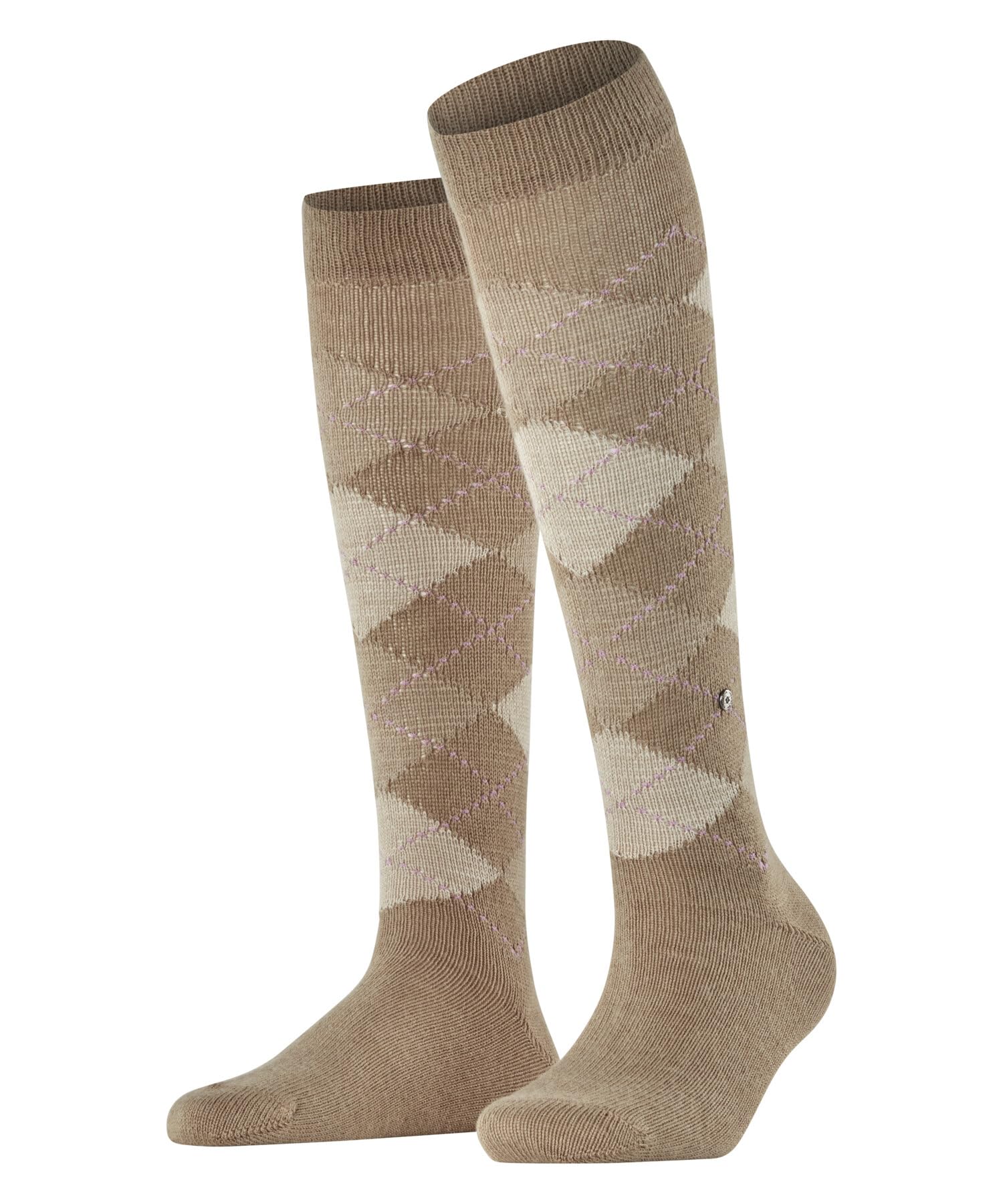Burlington Women's Whitby W Kh Warm Soft Long Patterned 1 Pair Knee-High Socks, Brown Sun 5039, 3.5-7