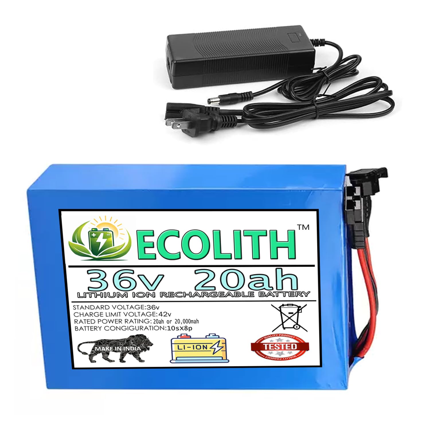 36v 20ah Rechargeable Lithium ion Battery Included with Charger 36v 20,000mah Battery for Electric Cycles,e-Bikes,tricycles,Industrial Machines & Robots etc-image-33