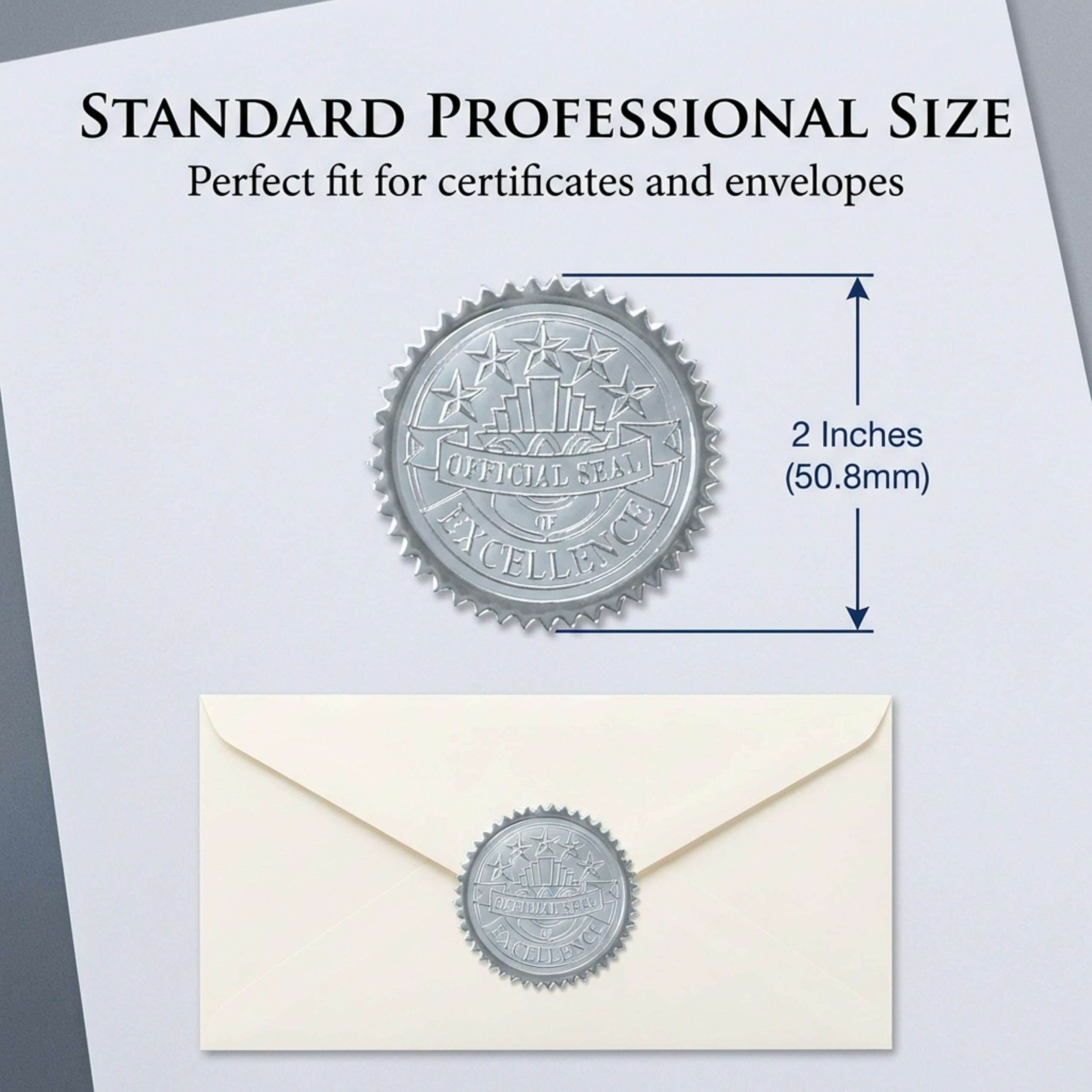 PaperDirect Official Seal of Excellence Embossed Silver Foil