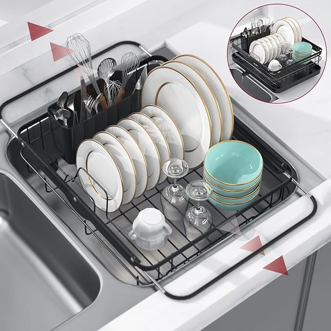 Sakugi Sink Drying Rack Dish Rack with Drainboard for