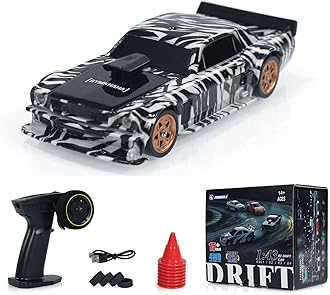 TOUCAN RC HOBBY 1:43 Remote Control Mini Drift Car Race Car Toy Radio Lights Traffic Safety Cone Camouflage Without a Gyro,US in Stock