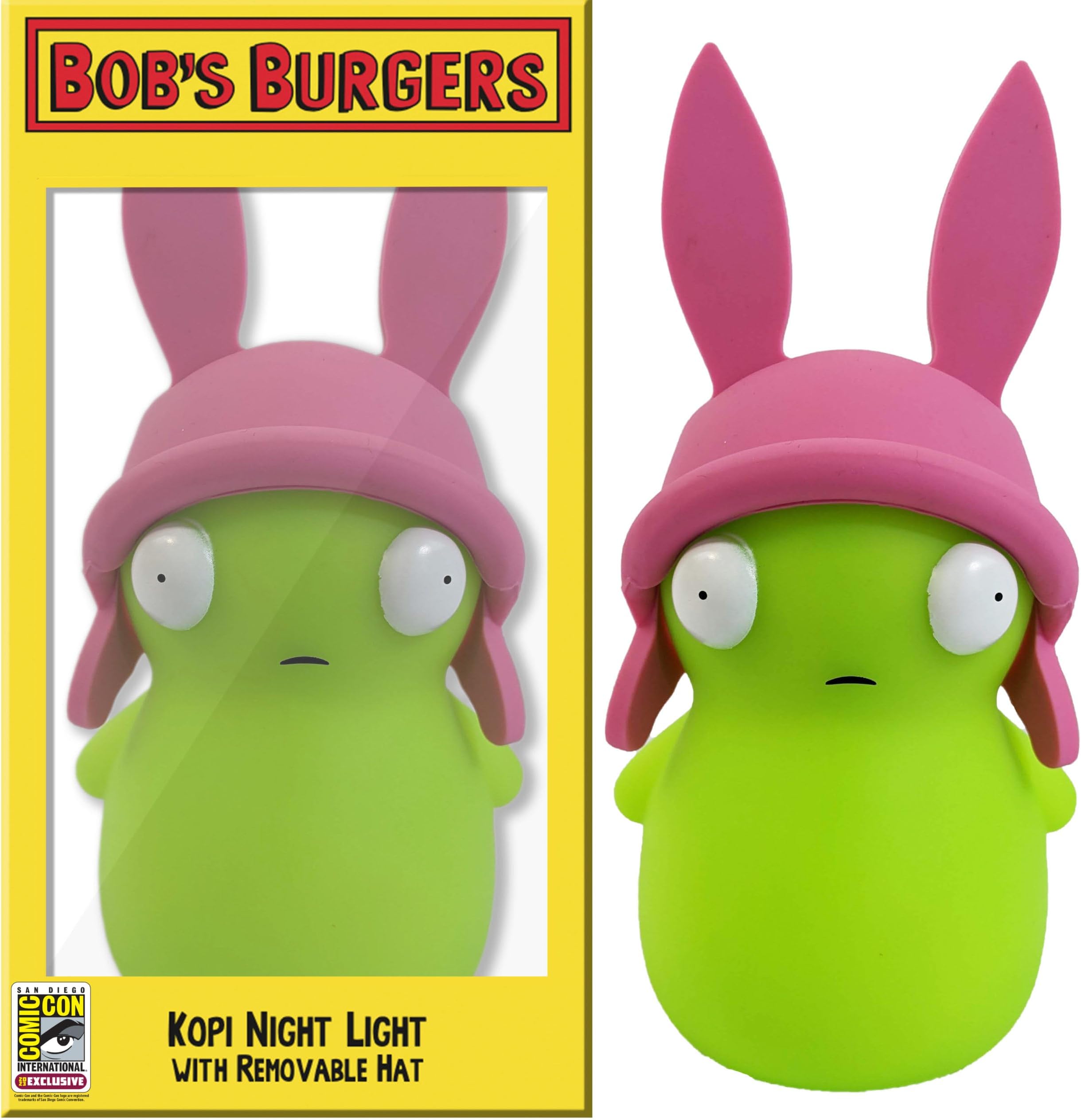 UCC Distributing Bob’s Burgers Kuchi Kopi as Louise Belcher – Night Light - with Removable Hat - Fun Glowing Light for Kids & Adults