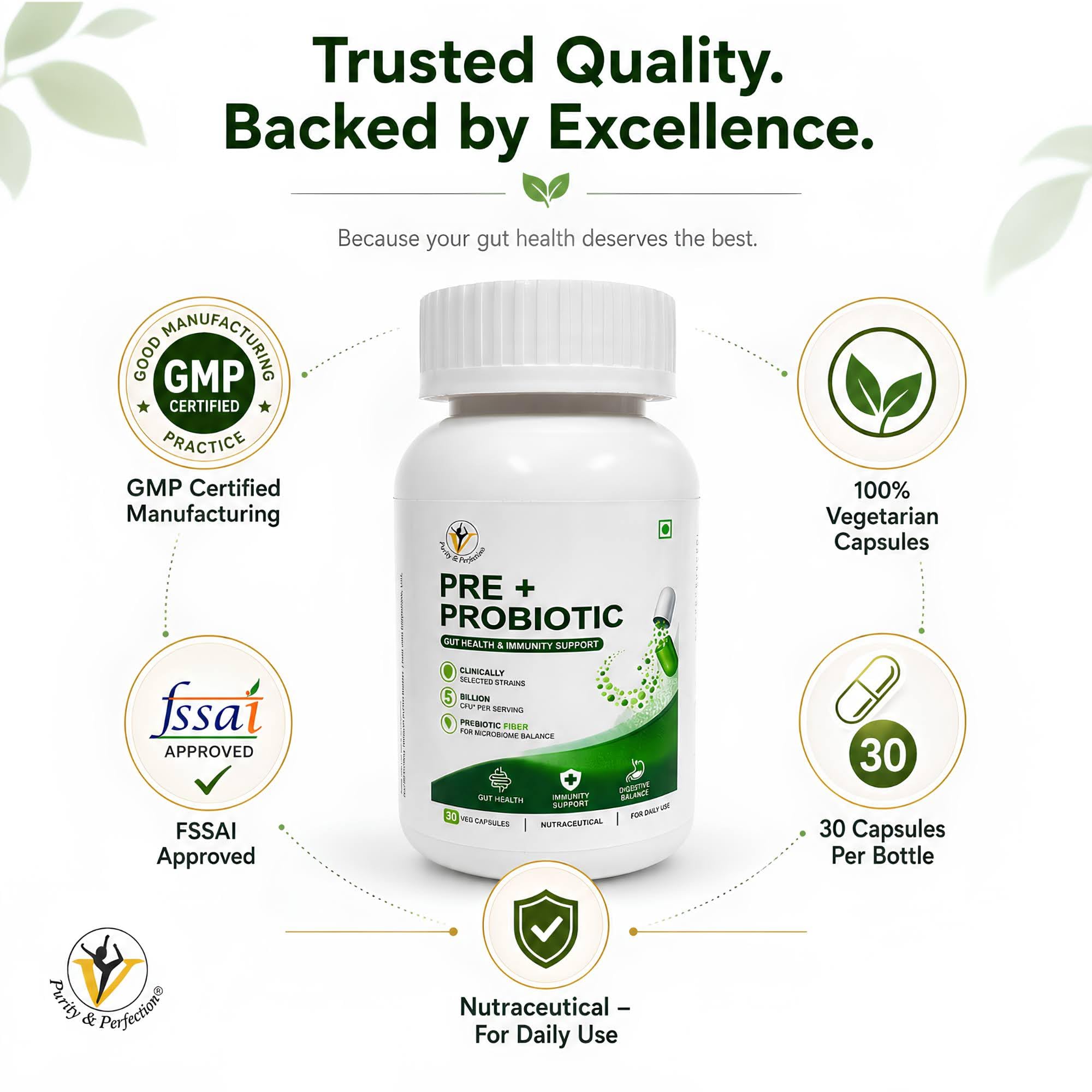 Prebiotic & Probiotic with Saccharomyces Boulardii, IBS, Diarrhea,Lactose Intolerance | For gut health| 30 veg Capsules — Amazon image 2